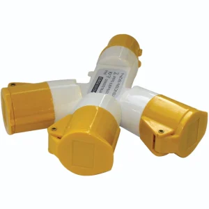 3-Way Splitter Adapter 16A 110V White/Yellow