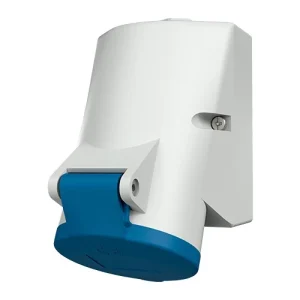 Wall Socket Double Pole + Earth IP44 16A 230V 6H Blue