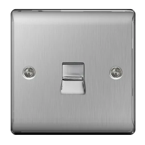 BG Nexus NBSBTM1 Telephone Master Socket 1 Gang - Brushed Steel