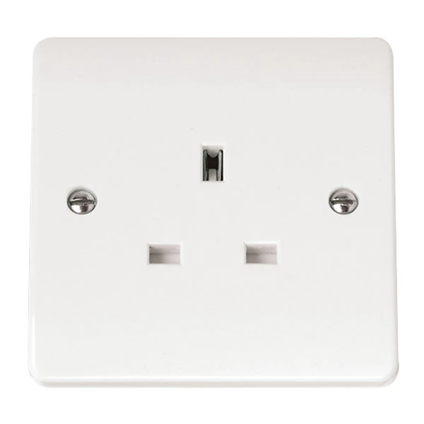 Socket 1 Gang Dual Earth 13A White