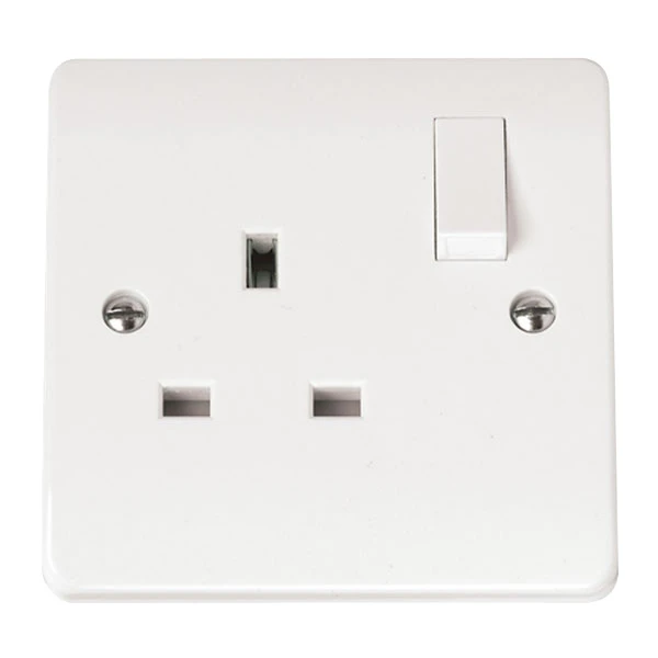 Socket 1 Gang DP Switched Dual Earth 13A White