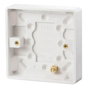 Click Mode CMA080 1-Gang Pattress Box with Earth Terminal 86 x 86 x 16mm White