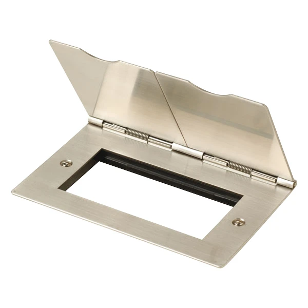 Floor Plate 2 Gang 4 Aperture Stainless Steel - Image 2