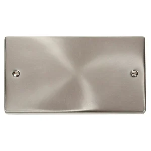 Click Deco Blanking Plate 2 Gang Black & White Gasket Victorian Satin Chrome