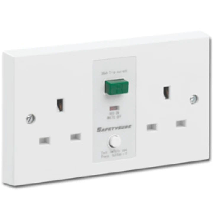 Greenbrook M22W SafetySure White 2 Gang 13A Unswitched RCD Socket - Image 2