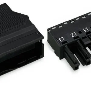Wago Socket With Strain Relief Housing 5-Pole Cod. A 4mm Black