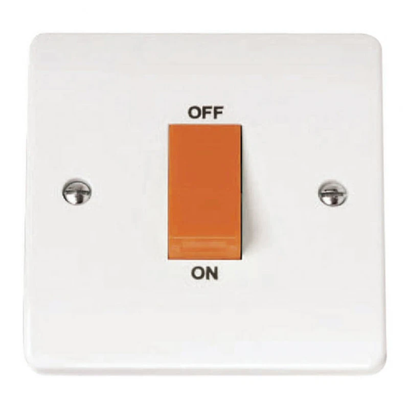 Cooker Control Switch 1 Gang 45A White - Image 2