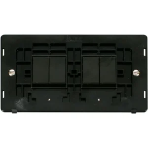 Black 10AX Black Insert 4 Gang 2 Way Plate Switch Insert