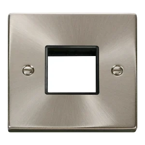 Frontplate 1 Gang 2 Aperture Black Gasket Victorian Satin Chrome