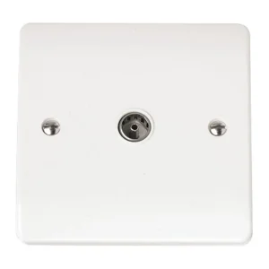 Click Mode CMA065 1-Gang Single Non-Isolated Coaxial Socket Outlet White