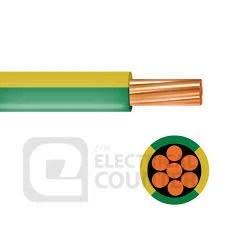 6491X 95.0mm Green/Yellow PVC Basec Cable 1-Core 1m