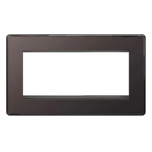 Front Plate 4 Module Grid Rectangular Screwless Black Nickel