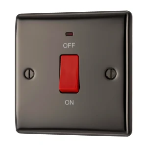 BG Nexus NBN74 Black Nickel Cooker Control Unit&Neon 45A