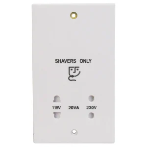 Essentials 11DVSS Shaver Socket Dual Voltage White