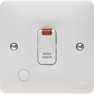 Control Switch 1 Gang DP Flex Outlet&LED 20A White Marked Water Heater