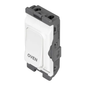 Hager Grid Switch 1 Way DP Module 20A White Marked Oven
