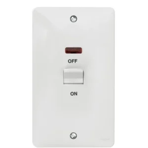 50A Double Pole Switch 2 Gang Vertical With LED Indicator Marked Cooker