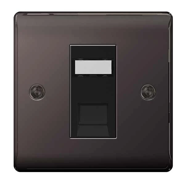 Black Nickel RJ45 Data 1 Gang Outlet - Image 2