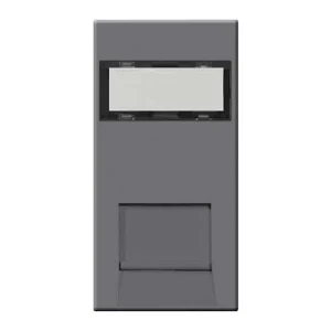 Euro Module Data Socket RJ45 CAT5e Grey