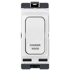 Hager Sollysta Grid Switch 1 Way DP Marked Cooker Hood 20A 60x24x25mm White Urea