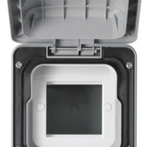 MK Weatherproof Data Enclosure 1 Gang 2Module Empty IP66 Grey