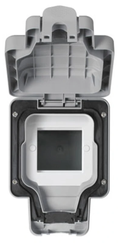 MK Weatherproof Data Enclosure 1 Gang 2Module Empty IP66 Grey