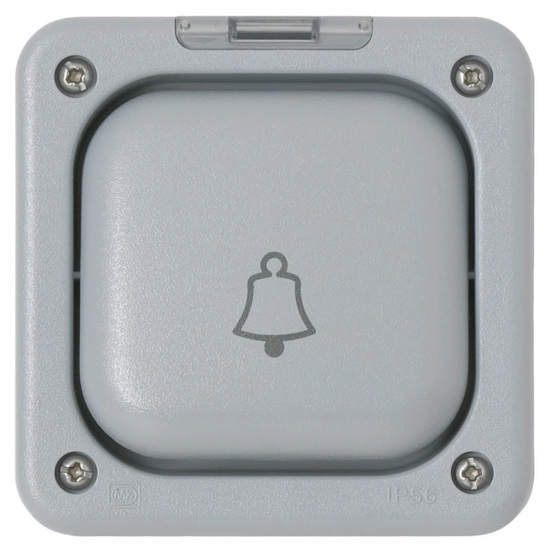 MK Switch 1 Gang 2Way Single Pole Bell IP66 10A Grey - Image 2