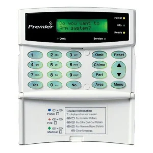 Texecom Keypad Premier LCD Small LCD Screen 2 Zones+1 Output