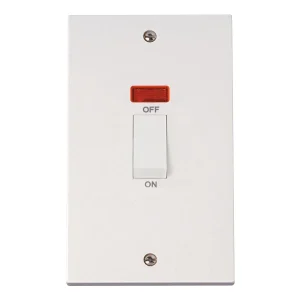 Switch 2 Gang DP Neon 45A White