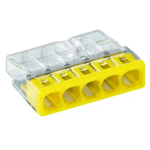Connector Push-Wire 5 24A 450V 4Kv 0.5-2.5mm² Clear/Yellow
