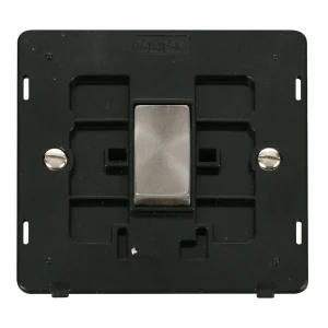Switch Interior Ingot 1 Gang 2 Way 10AX Black Brushed Stainless