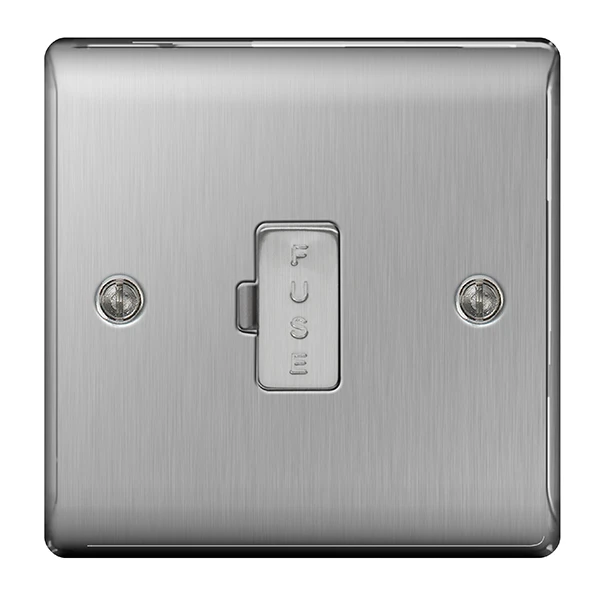 BG Nexus NBS54 Brushed Steel Unswitched Fused Spur Connection Unit 13A - Image 2