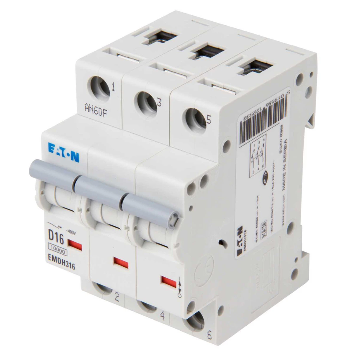 Eaton MCB Triple Pole Type D 16A 10/15kA