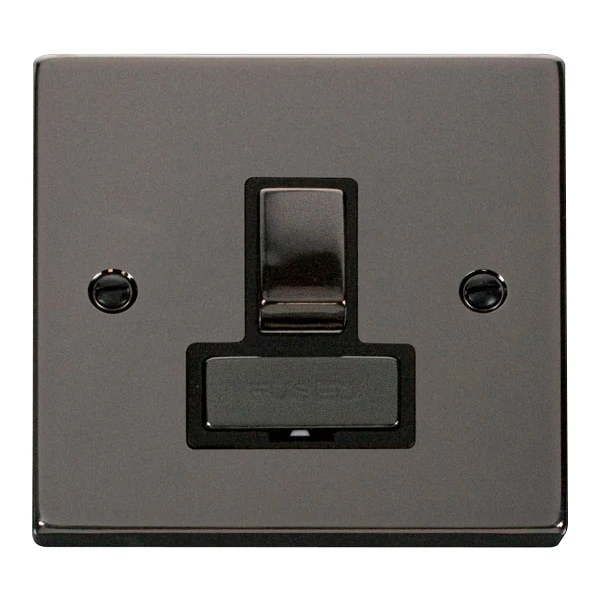 Connection Unit Ingot Switched 13A Black Nickel Black Insert Victorian - Image 2