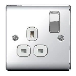 BG Nexus NPC21W Polished Chrome Switched Socket 1 Gang Double Pole 13A