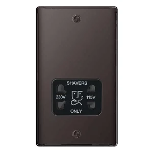 BG Nexus NBN20B Black Nickel Shaver Socket 115/230V