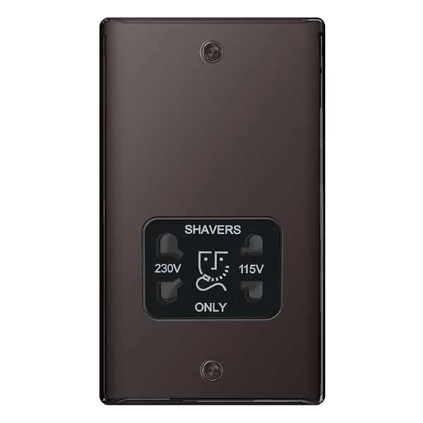 BG Nexus NBN20B Black Nickel Shaver Socket 115/230V
