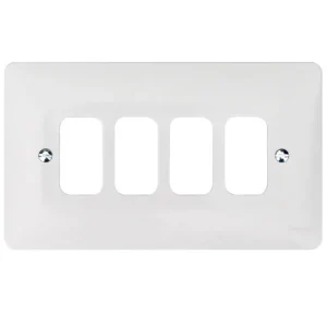 Hager Sollysta Frontplate Grid 4 Gang Moulded 146 x 7.5 x 86mm White Urea