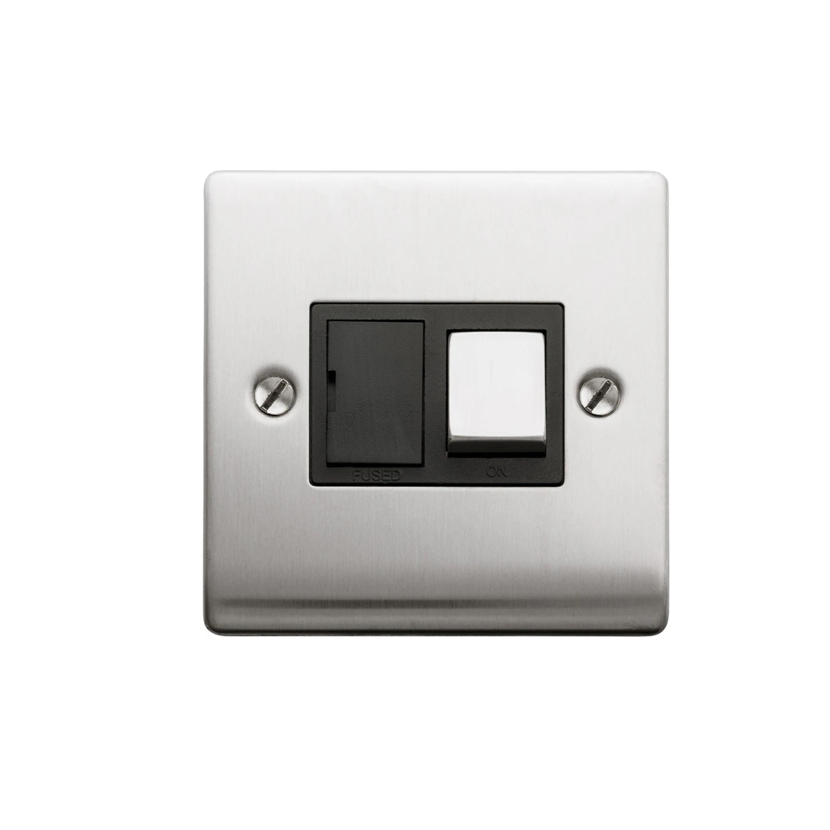 Designa 23SPU13B 1 Gang 13A Switched Fused Spur Connection Unit Satin Steel with Black Insert - Image 2