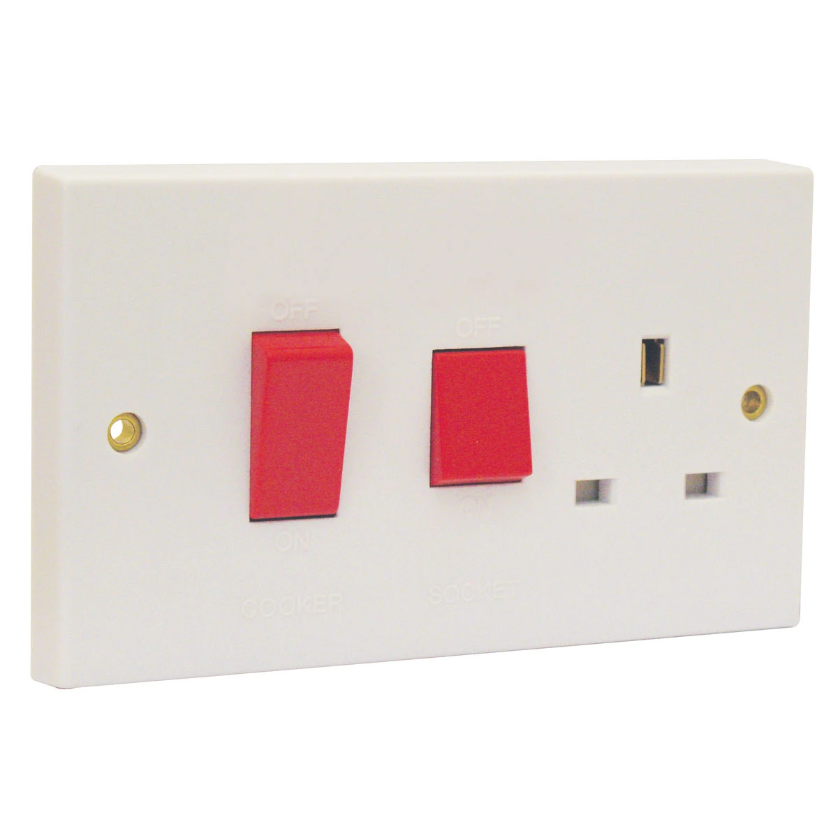 Essentials 11CC45SS1 45A Double Pole Switched Cooker Control Unit White - Image 2