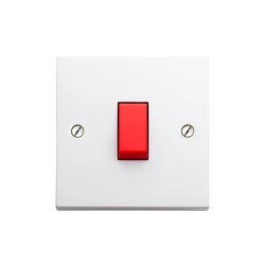 Essentials 11S451 1 Gang 45A Double Pole Switch White