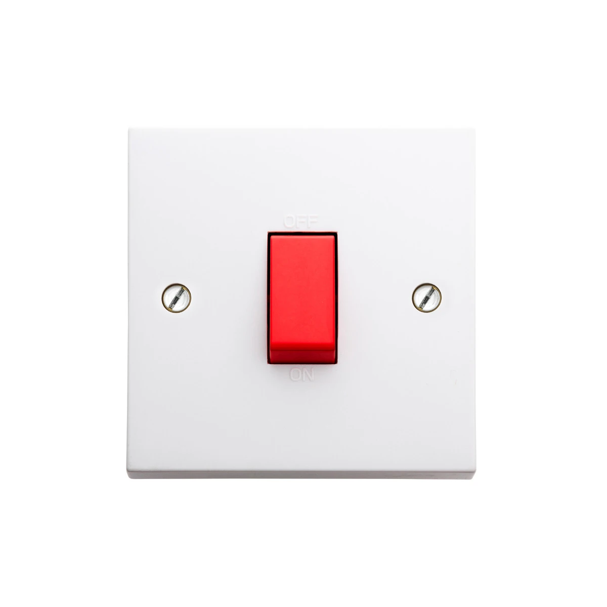 Essentials 11S451 1 Gang 45A Double Pole Switch White