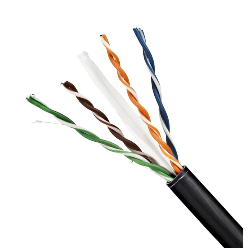 Black PVC CAT6 UTP Unshielded 4 Pair External Duct Cable 305m Reel