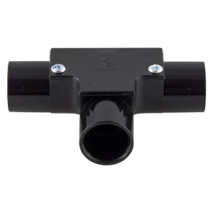 PVC Round Conduit Inspection Tee 20mm Black