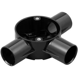 PVC-U 3-Way Tee Box 25mm Black