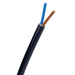 3182Y 1.0mm² Black PVC Har H05VV-F Cable 2-Core Flexible