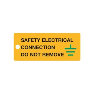 SES WLLF50YBG Safety Electrical Connection Do Not Remove Rigid PVC Label Black/Yellow