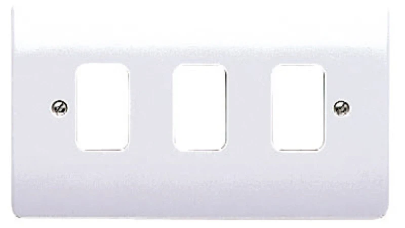 Logic Plus 3-Gang Grid Front Plate 146mm x 86mm