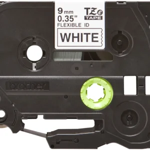Brother Pro Tape TZE-Fx221 Flexible ID Tape Black On White 9mm