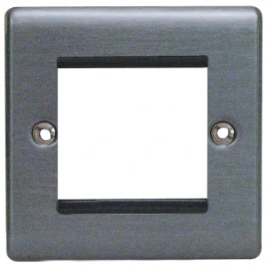 Designa 25FACE2MOD 1 Gang 2 Euro Module Grid Plate Graphite